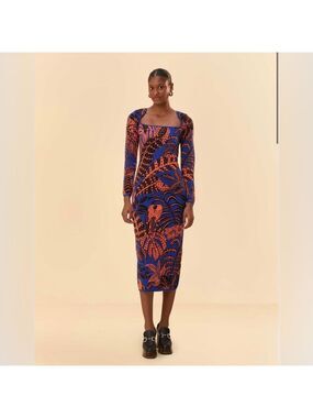 sand garden tapestry knit dress Sand Garden Tapestry Knit Dress FARM Rio